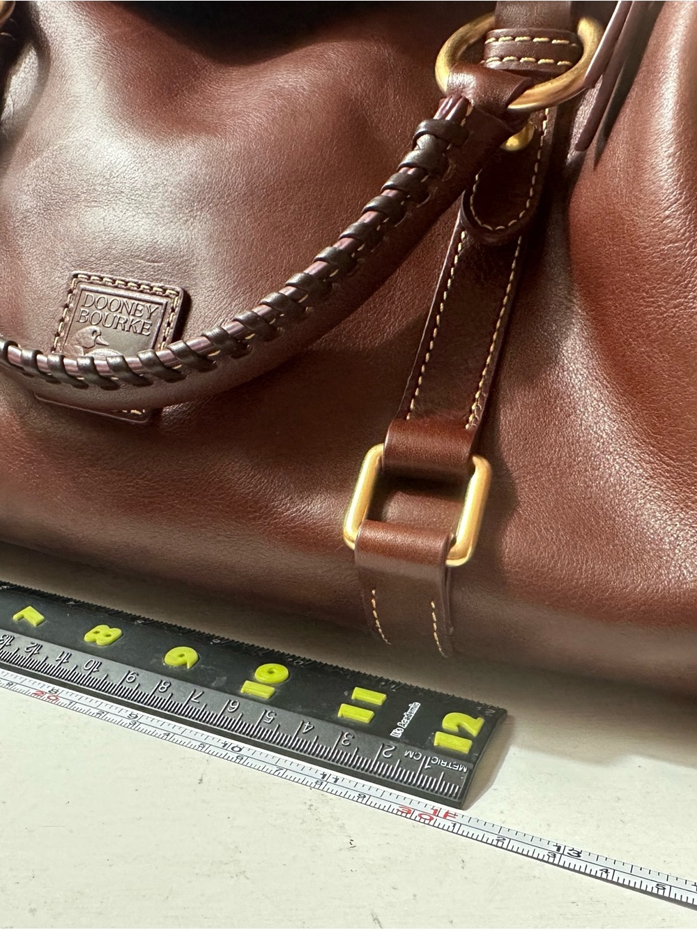 Chestnut Dooney & Bourke Florentine Leather Satchel NWT - Picture 8 of 13